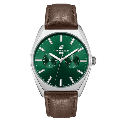 CARIBBEAN JOE Men's 41mm Quartz Analog Wristwatch PU Strap