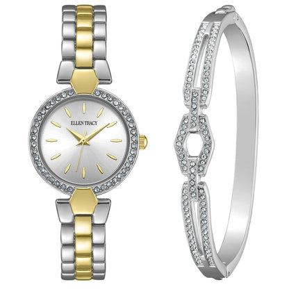 Ellen Tracy Women's 28mm Quartz Bracelet Watch Metal Alloy Link