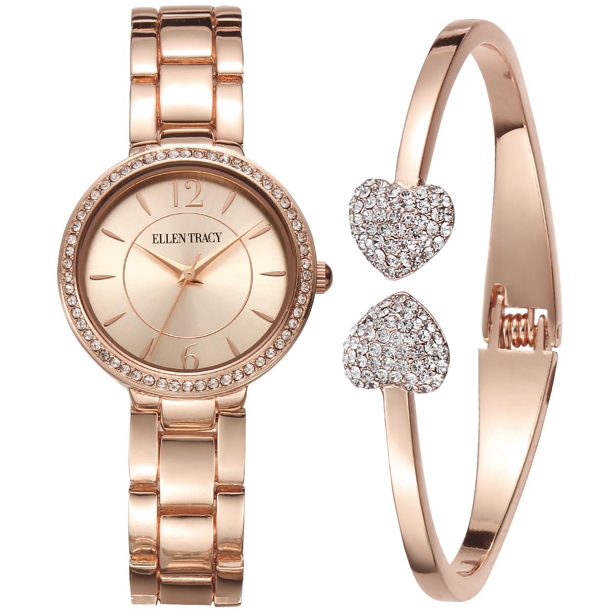 Ellen Tracy Women's 31mm Quartz Bracelet Watch Metal Link Band