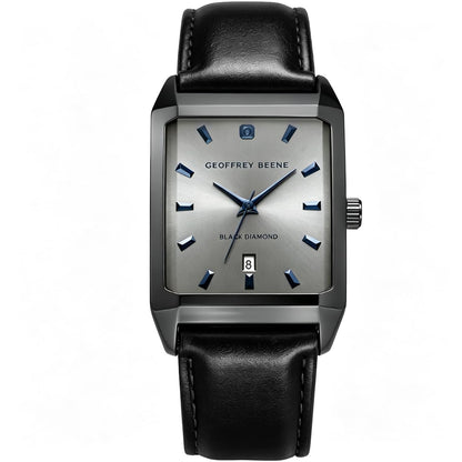 Geoffrey Beene Men's 34mm Rectangular Analog Watch PU Strap Quartz