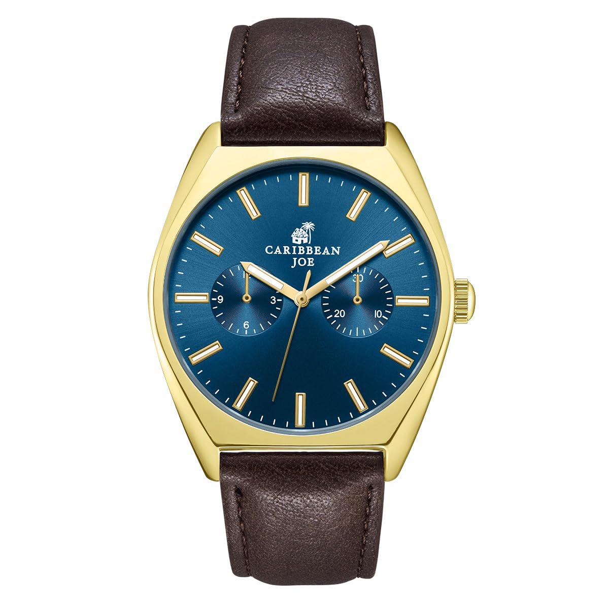 CARIBBEAN JOE Men's 41mm Quartz Analog Wristwatch PU Strap