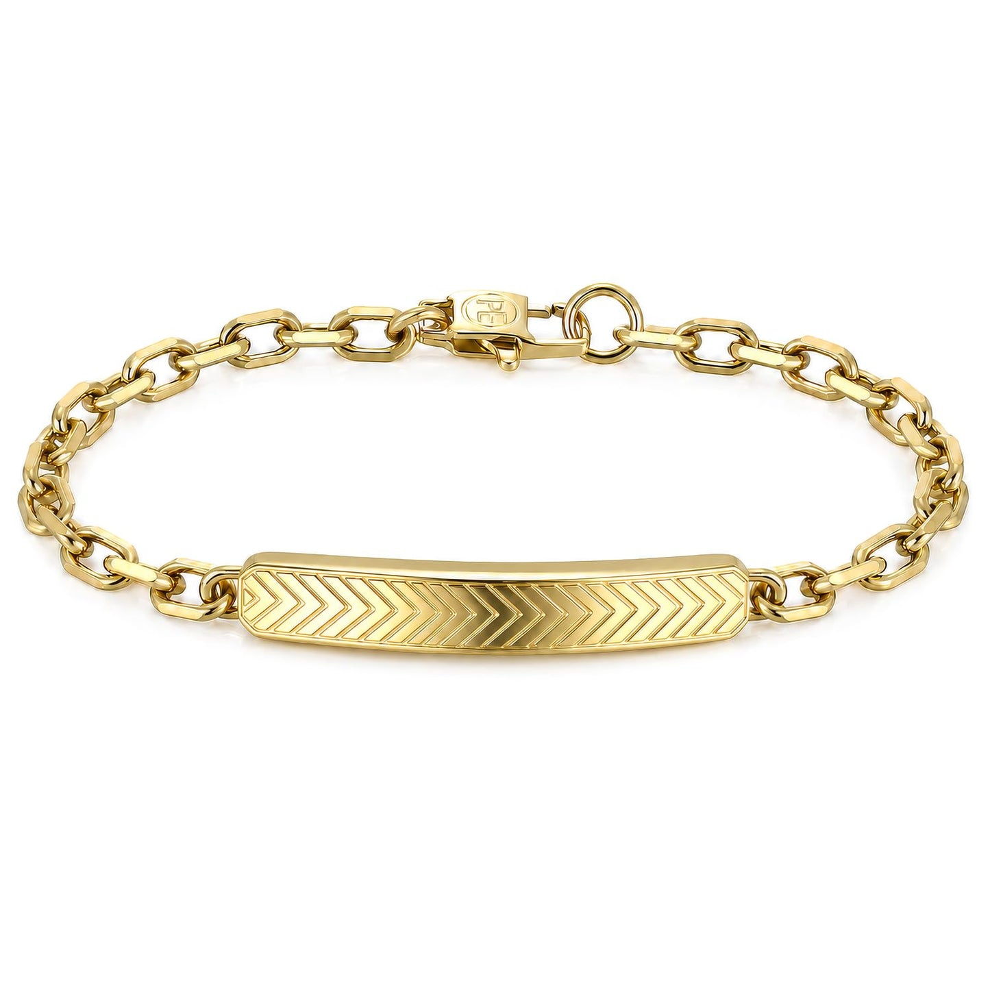 Perry Ellis Men's Chevron-Pattern ID Bracelet