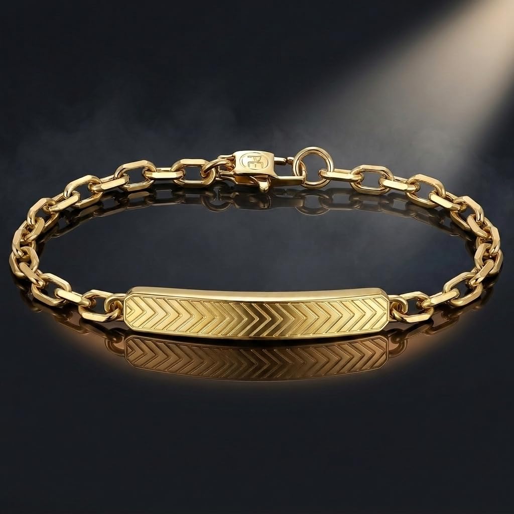Perry Ellis Men's Chevron-Pattern ID Bracelet