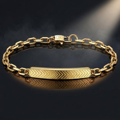 Perry Ellis Men's Chevron-Pattern ID Bracelet
