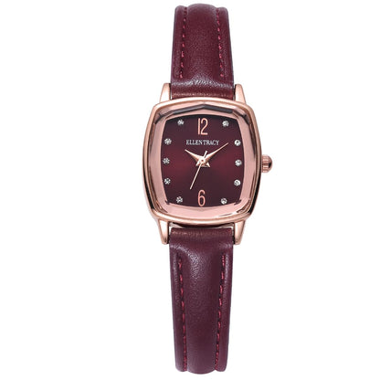 Ellen Tracy Women's 22.5mm Cushion Case Quartz Watch PU Strap