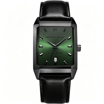 Geoffrey Beene Men's 34mm Slim Rectangular Quartz Watch PU Strap