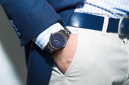 Perry Ellis Solar Men’s Watch – Blue Dial, Gunmetal Alloy Band, Water-Resistant Analog