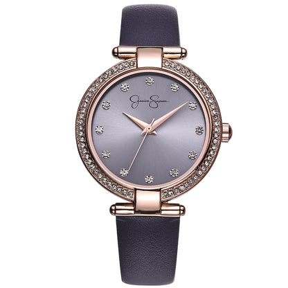 Jessica Simpson Women's 37mm Analog Quartz Watch Fashion PU Strap