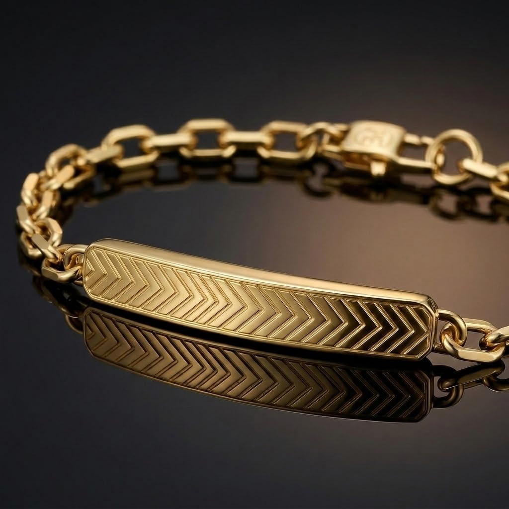 Perry Ellis Men's Chevron-Pattern ID Bracelet