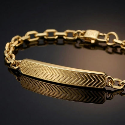 Perry Ellis Men's Chevron-Pattern ID Bracelet