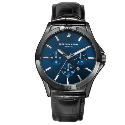 Geoffrey Beene Men's 43mm Date Watch Quartz Analog PU Strap