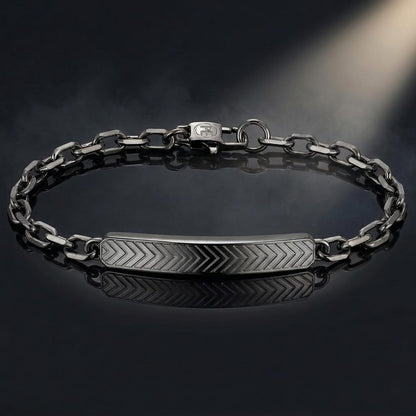 Perry Ellis Men's Chevron-Pattern ID Bracelet