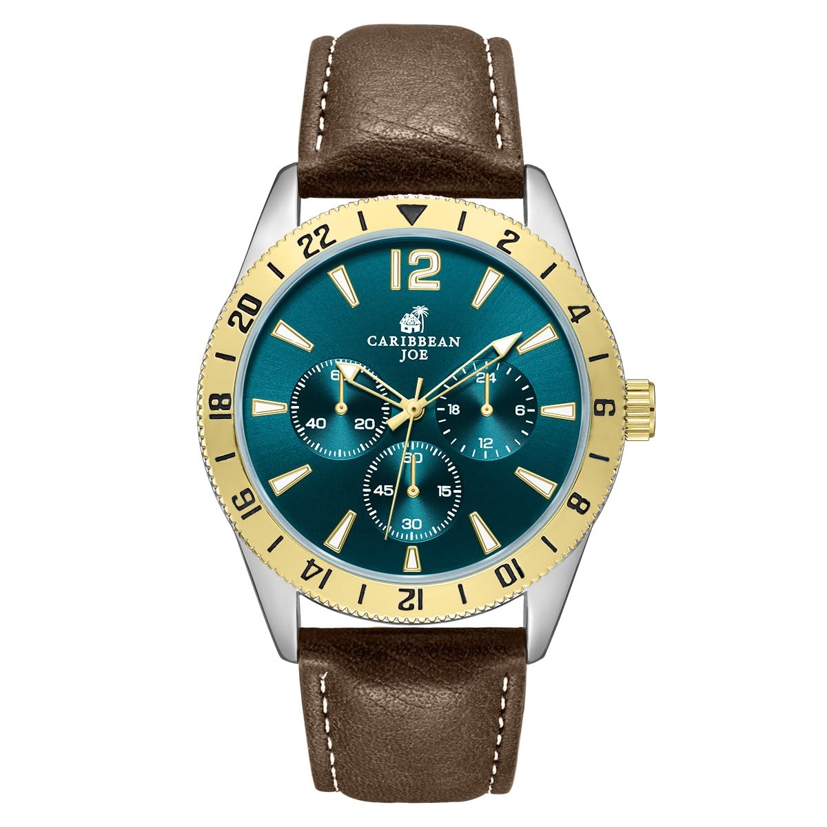 CARIBBEAN JOE Men's 42mm Analog Quartz Watch PU Strap