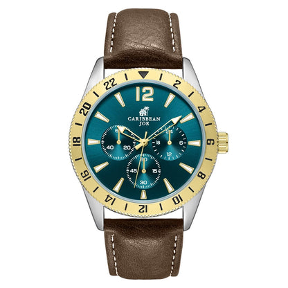 CARIBBEAN JOE Men's 42mm Analog Quartz Watch PU Strap