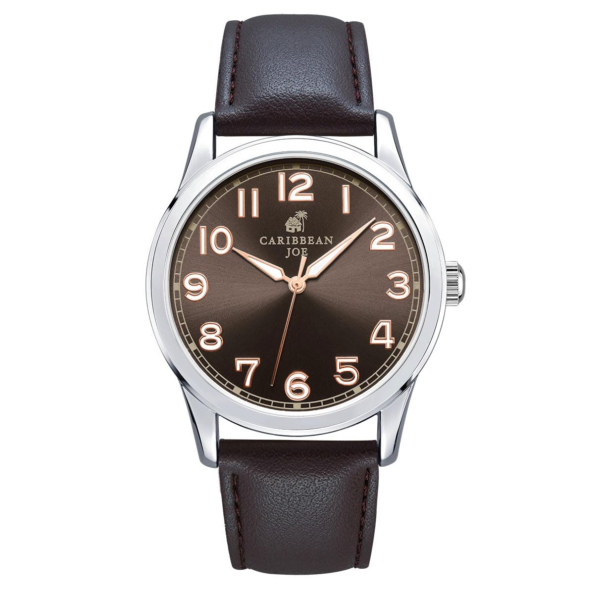 CARIBBEAN JOE Men's 41mm Quartz Analog Watch PU Strap Office