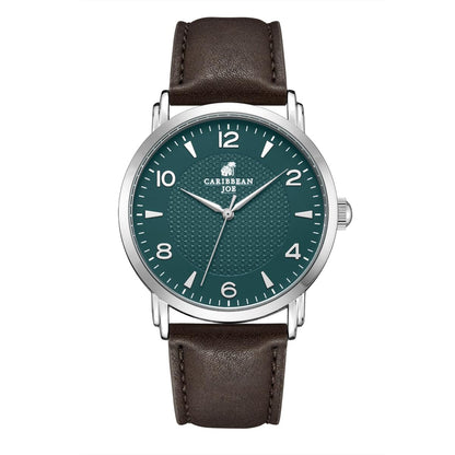 CARIBBEAN JOE Men's 41mm Dress Quartz Analog Watch PU Strap