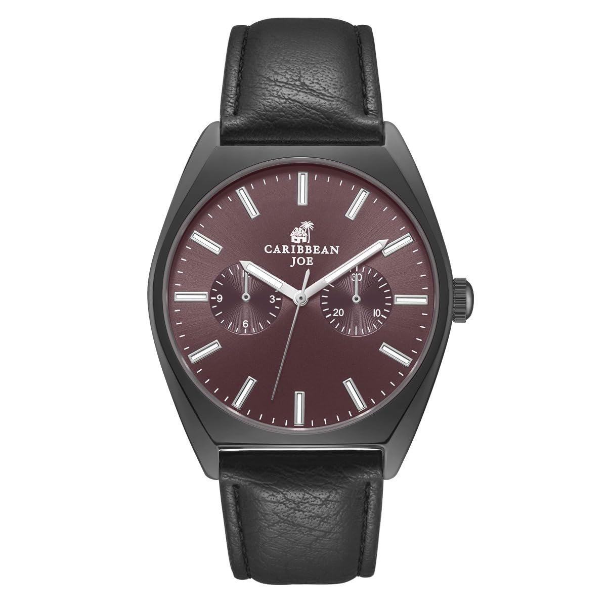 CARIBBEAN JOE Men's 41mm Quartz Analog Wristwatch PU Strap