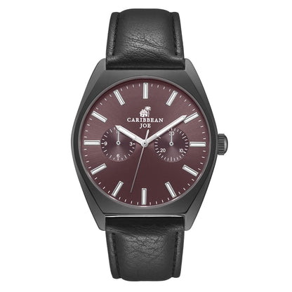 CARIBBEAN JOE Men's 41mm Quartz Analog Wristwatch PU Strap