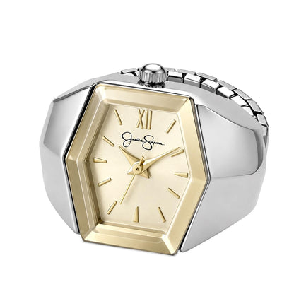 Jessica Simpson Women's Hexagon Quartz Watch Steel Expansion Band