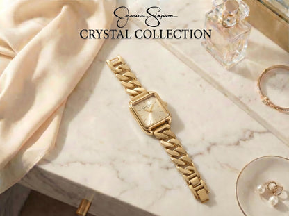 Jessica Simpson Women’s Watch Set Gold 29mm with 2 Extra Straps