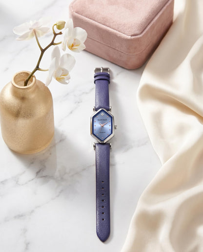 Ellen Tracy Women's 20mm Hexagon Case Quartz Watch PU Strap