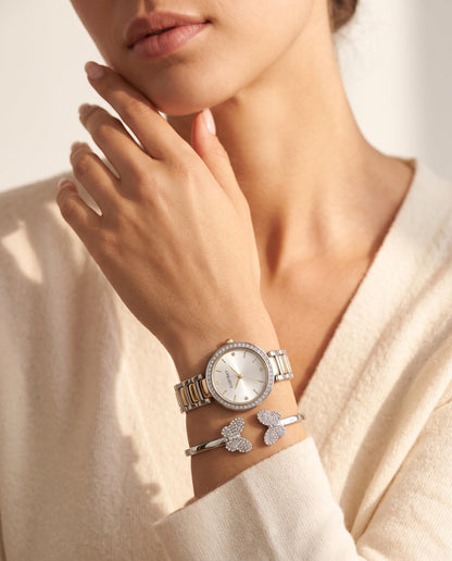 ELLEN TRACY Women's 33mm Quartz Bracelet Watch Metal Link Fashion