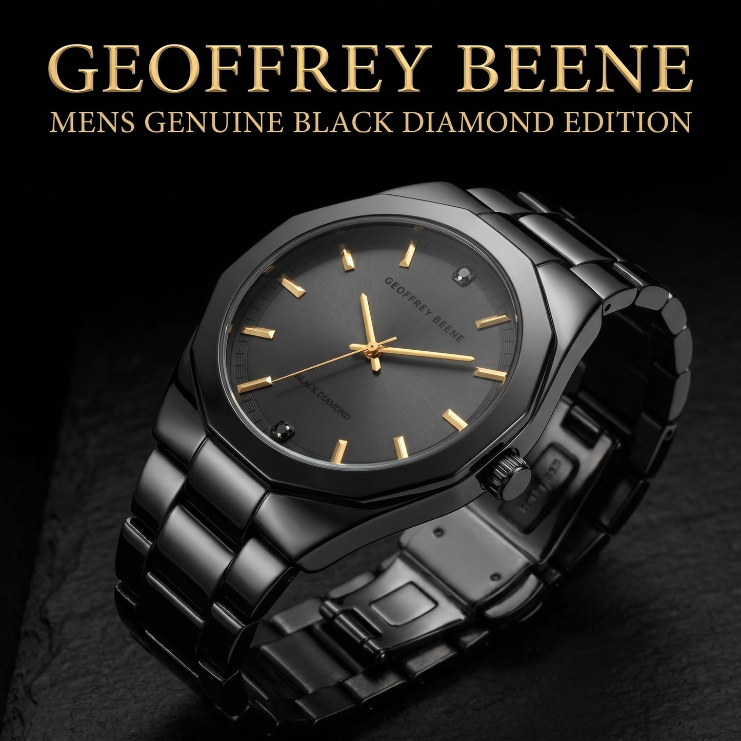 Geoffrey Beene Men's 43mm Analog Quartz Watch Metal Link Bracelet