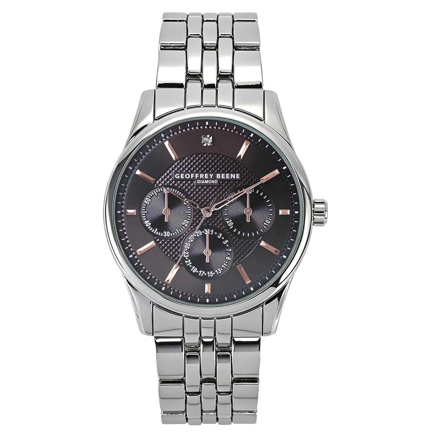 Geoffrey Beene Men's 42mm Analog Quartz Watch Metal Alloy Band