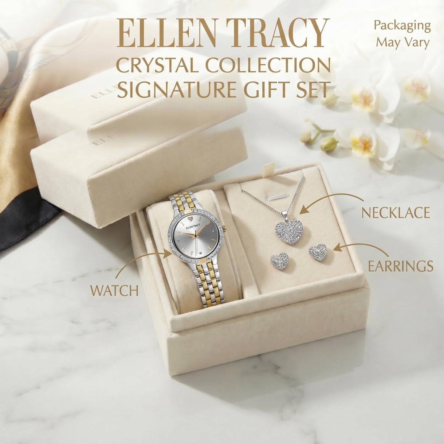 Ellen Tracy Women's Analog Watch – Metal Bracelet, Round Case, Secure Foldover Clasp, Battery Powered Quartz, A Meaningful Gift for Mom and the Women Who Matter Most