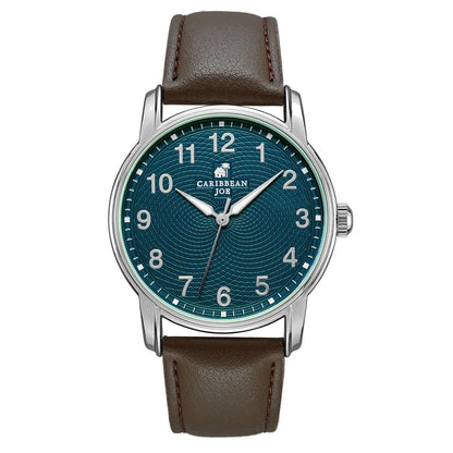 CARIBBEAN JOE Men's 41mm Quartz Watch PU Strap Office-to-Weekend