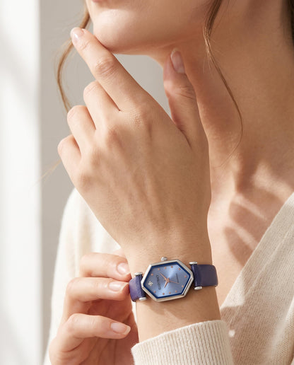 Ellen Tracy Women's 20mm Hexagon Case Quartz Watch PU Strap