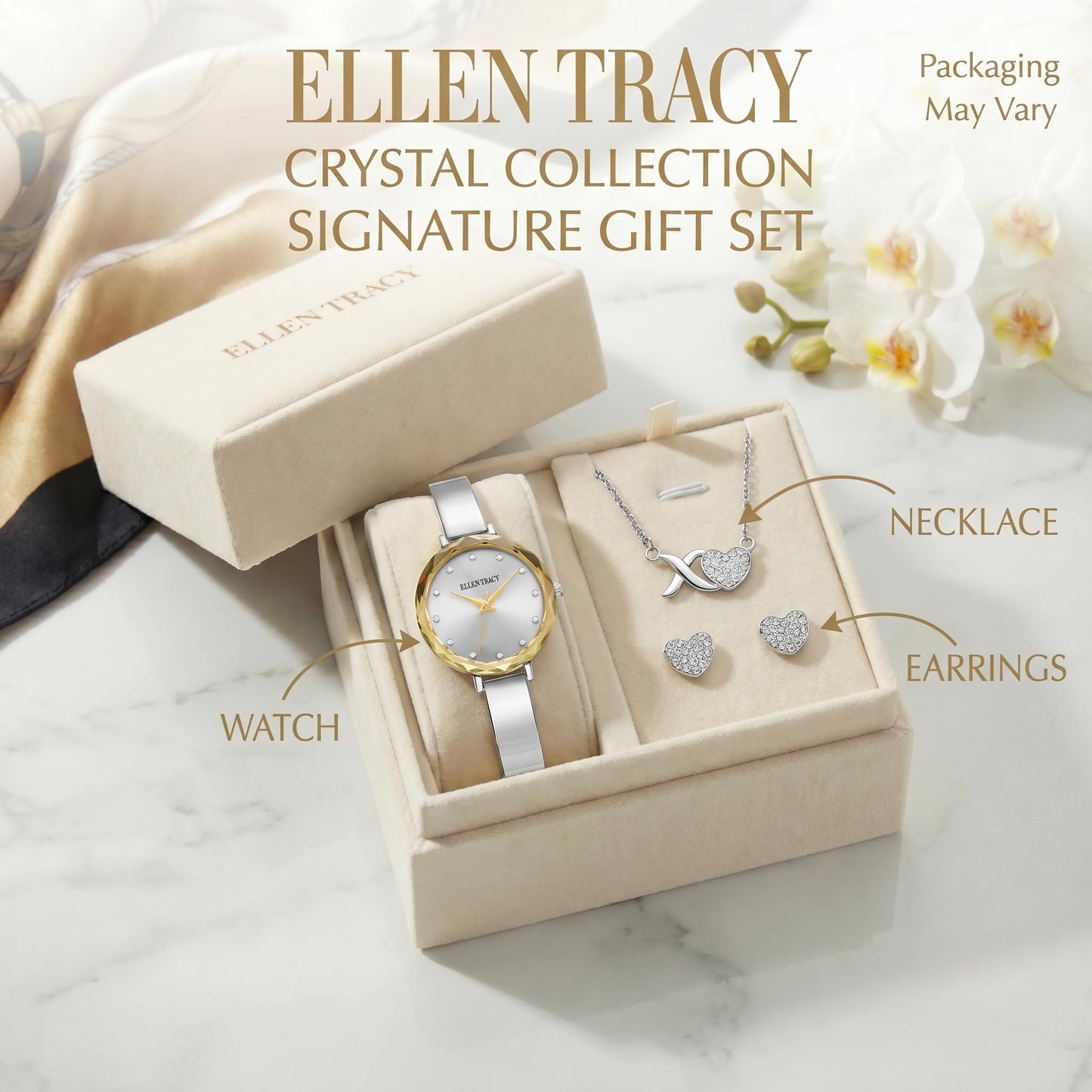 ELLEN TRACY Women's Analog Watch – Metal Bracelet, Round Case, Foldover Clasp, Battery Powered Quartz, A Versatile Everyday Accessory for Style-Conscious Women