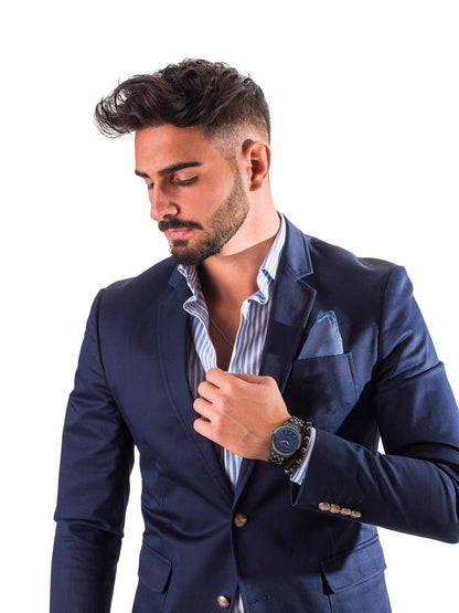 Perry Ellis Solar Men’s Watch – Blue Dial, Gunmetal Alloy Band, Water-Resistant Analog