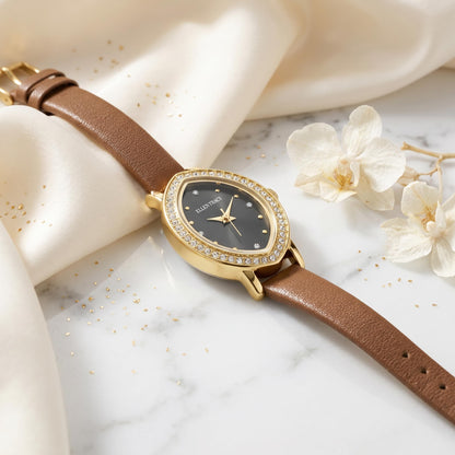Ellen Tracy Women's 21mm Marquise Case Quartz Watch PU Strap