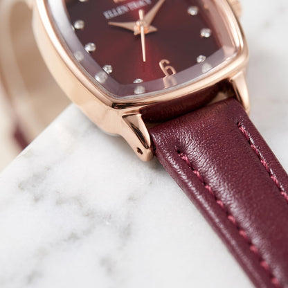 Ellen Tracy Women's 22.5mm Cushion Case Quartz Watch PU Strap