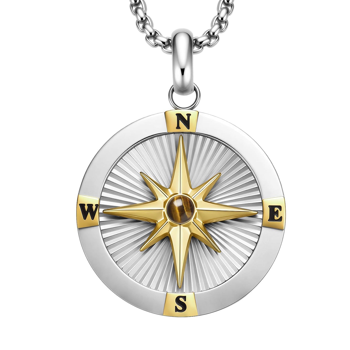 Perry Ellis Men's Compass Pendant Necklace