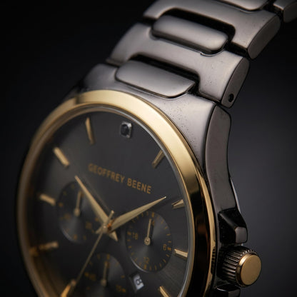 Geoffrey Beene Men's 42mm Date Analog Watch Metal Alloy Bracelet