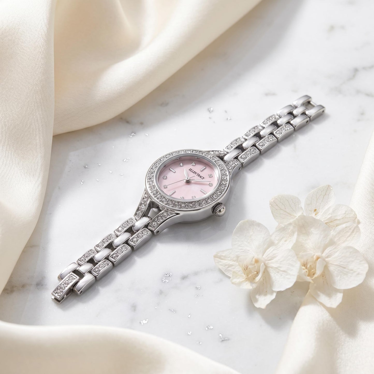 Ellen Tracy Women's 20mm Quartz Bracelet Watch Metal Link Band