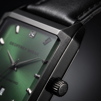 Geoffrey Beene Men's 34mm Slim Rectangular Quartz Watch PU Strap