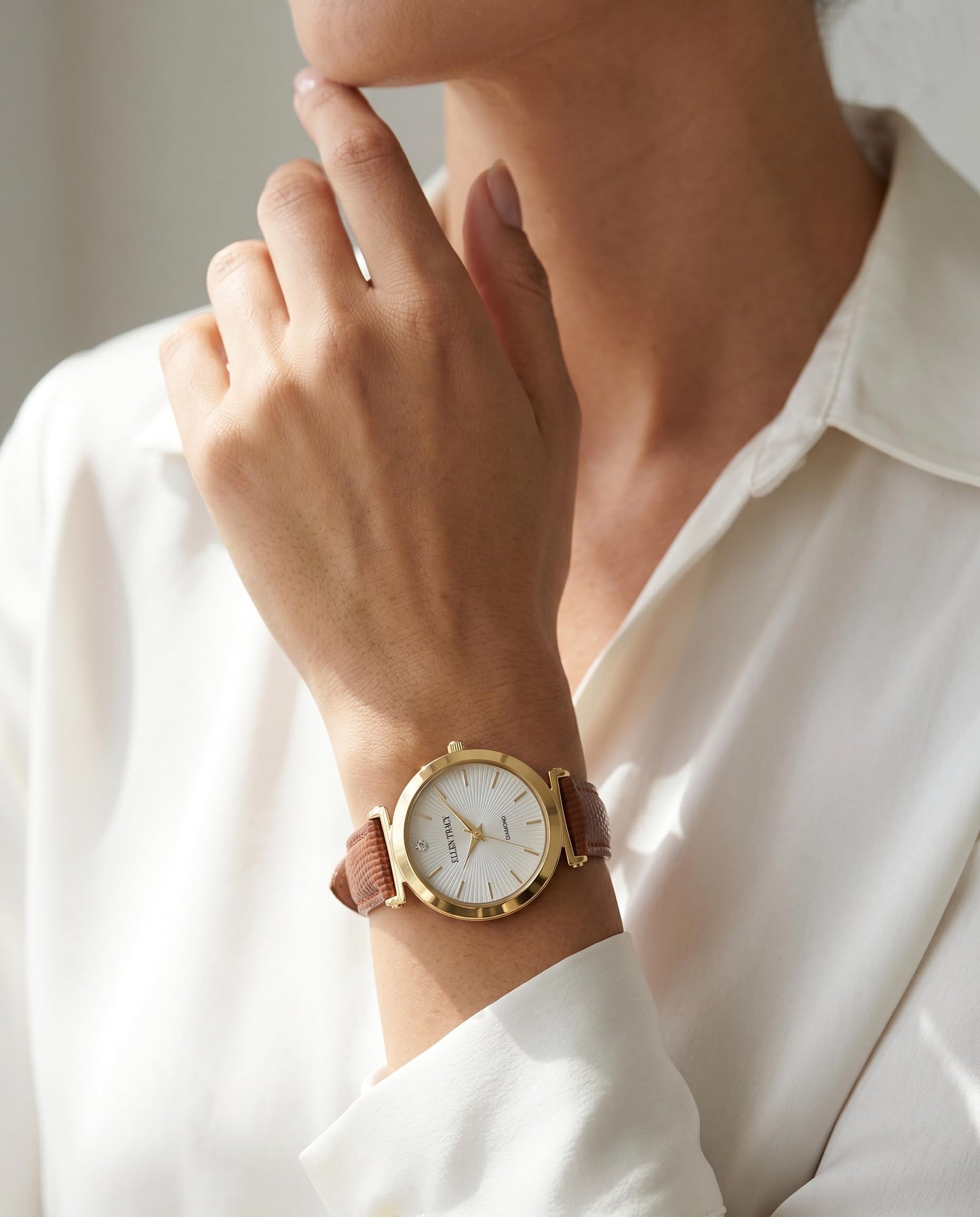 Ellen Tracy Women's 33mm Analog Quartz Watch Fashion PU Strap