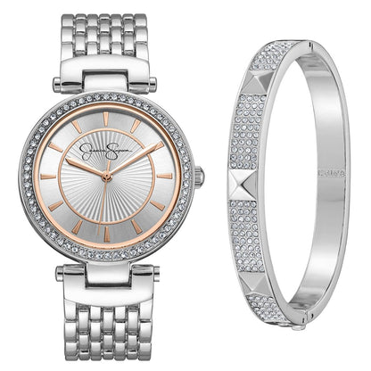 Jessica Simpson Women's 35mm Quartz Bracelet Watch Metal Alloy Link