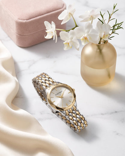 Ellen Tracy Women's 32mm Quartz Bracelet Watch Metal Link Band
