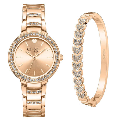 Jessica Simpson Women's 32mm Quartz Bracelet Watch Metal Link Band