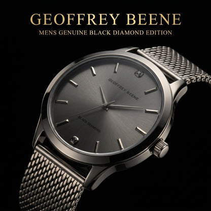 Geoffrey Beene Men's Mesh Band Quartz Watch, 42mm Round Case, Foldover