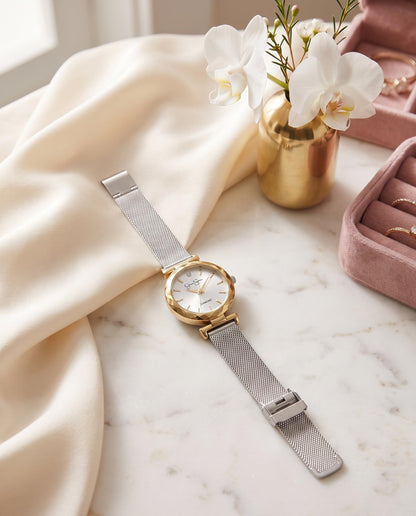Jessica Simpson Women's Analog Quartz Bracelet Watch Metal Mesh