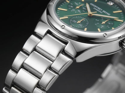 Geoffrey Beene Men’s Round Silver Watch 42mm Teal Sunray Dial Bracelet Diamond Accent