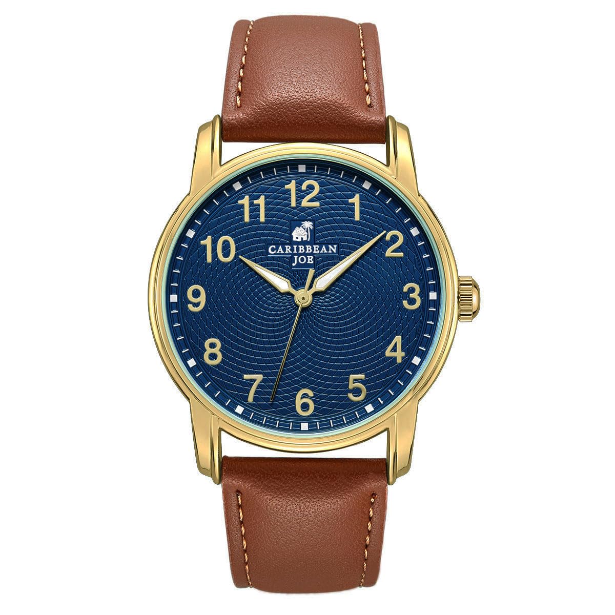 CARIBBEAN JOE Men's 41mm Quartz Watch PU Strap Office-to-Weekend