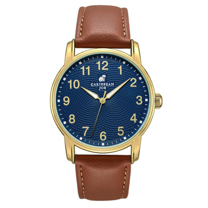 CARIBBEAN JOE Men's 41mm Quartz Watch PU Strap Office-to-Weekend