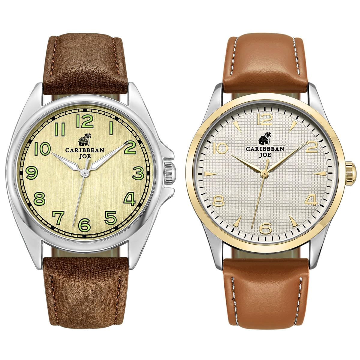 CARIBBEAN JOE Men's 41mm Quartz Analog Watch PU Strap Tang Buckle