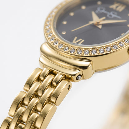 Jessica Simpson Women's 20mm Oval Quartz Bracelet Watch Metal